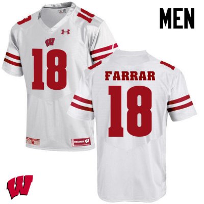 Men's Wisconsin Badgers NCAA #21 Arrington Farrar White Authentic Under Armour Stitched College Football Jersey ZJ31L35PB